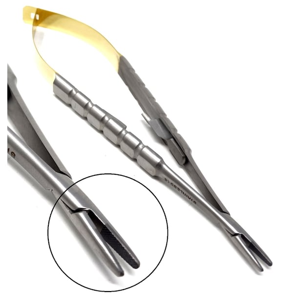 A2Z Scilab TC Castroviejo Needle Holder 5.5" Straight, Round Handle A2Z-ZR477 - main